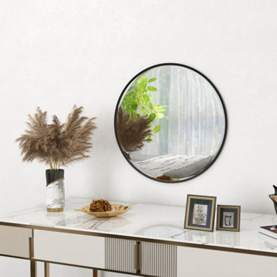 Homcom Wall Mirror For Living Room Bedroom61 Cm Circle Bathroom MirrorBlack from B&Q