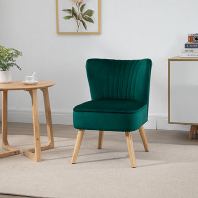 Homcom Velvet Accent Chair Occasional Tub Chair For Living RoomGreen from B&Q