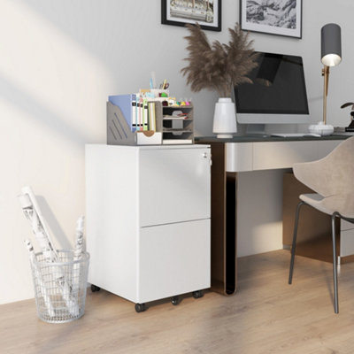 Vinsetto Steel File Cabinet With Hanging Bar For Letter A4 Legal Size White from B&Q