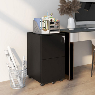 Viokef Black Vinsetto Steel File Cabinet With Hanging Bar For Letter A4 Legal Size