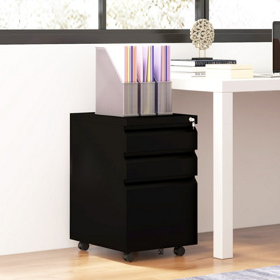 Viokef Vinsetto Filing Cabinet With Lock And Hanging Bar For Letter A4 Legal, Black