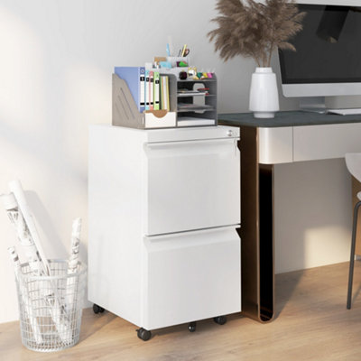 Viokef White Vinsetto Steel File Cabinet With Lock Hanging Bar For Letter A4 Legal,