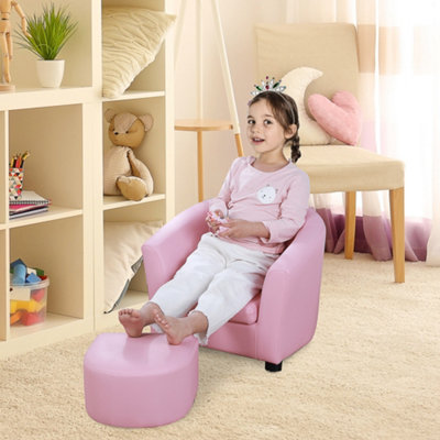 Homcom Kids Sofa Set Children Armchair Toddler Chair Padding With Footstool from B&Q