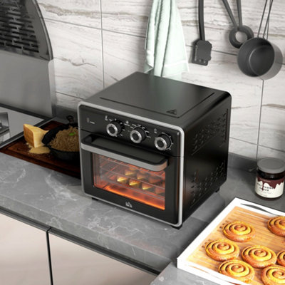 Homcom Air Fryer Oven 20L Mini Oven Countertop Convection Oven 1400W Black from B&Q
