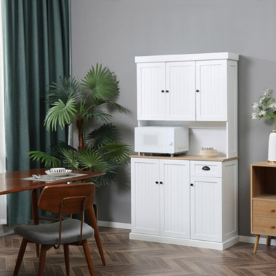 Homcom Kitchen Cupboard Storage Cabinet With Adjustable ShelvesWhite from B&Q