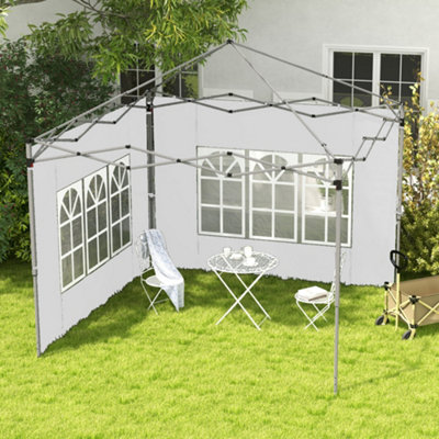 Outsunny Gazebo Side Panels For 3X3(M) Or 3X4m Pop Up Gazebo, 2 Pack, White - Image 4