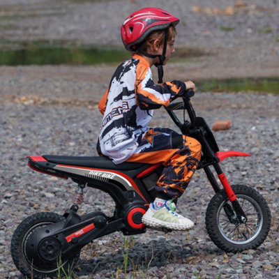 Homcom 370-304V70rd 24V Kids Electric Motorbike With Twist Grip Throttle, Music, Horn, 12" Pneumatic Tyres, Max Speed 16Km/H, For Ages 8-12 Years - Red 5056725348410 - Image 6