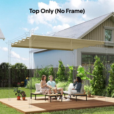 Outsunny 3.5X2.6 M Pergola Cover Replacement For 4X3 M FrameBeige from B&Q