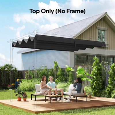 Outsunny Pergola Sun Shade Cover Roof Replacement For 2.85X2m Pergola Brown - Image 3