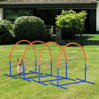 Pawhut Dog Agility Training Equipment Pet Agility Training Set With Carry Bag
