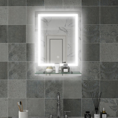 Kleankin Dimmable Bathroom Mirror With Defogging Film And Led LightsClear from B&Q