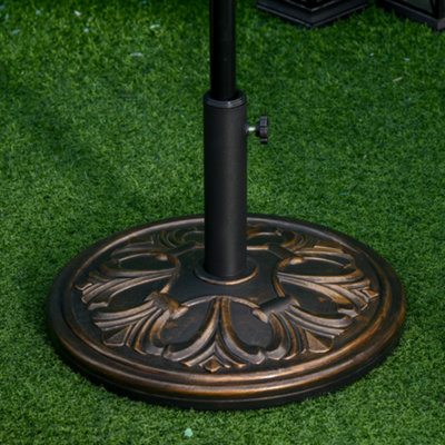 Outsunny 13Kg Round Parasol Base Heavy Duty Cement Stand Umbrella Holder Bronze from B&Q