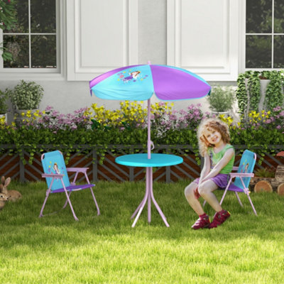 Outsunny Kids Bistro Table And Chair Set W/ Fairy ThemeAdjustable Parasol from B&Q