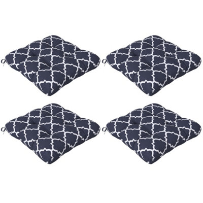 Outsunny Unisex Blue Set Of Outdoor Seat Cushions Water Repellent Seat Pads With Ties In Size 4 - Image 4