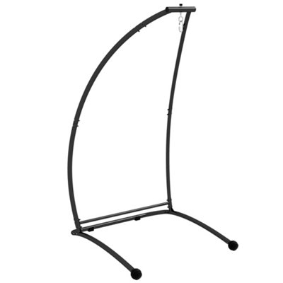 Rackhams Black Hammock Chair Stand, C Shape Hanging Heavy Duty Metal Frame Hammock Stand For Hanging Hammock Air Porch Swing Chair, Indoor & Outdoor Use, - Image 4
