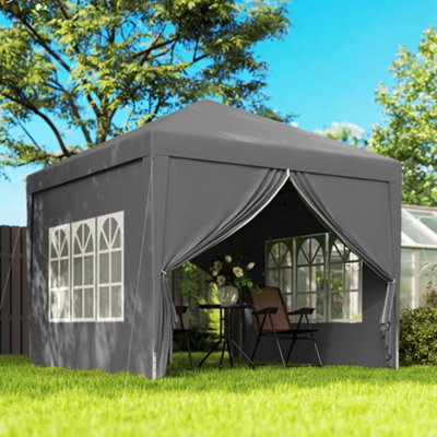 Outsunny 3X3(M) Pop Up Gazebo Canopy Marquee W/ Carry BagGrey from B&Q