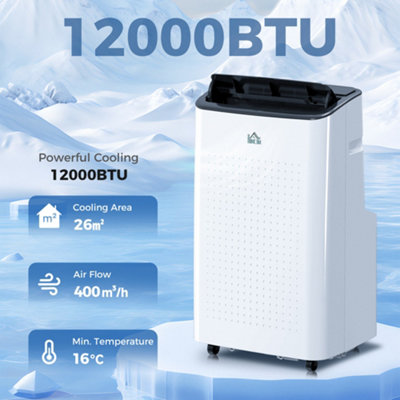 Homcom 12000 Btu Portable Air Conditioner Unit With Wifi Smart App26M² from B&Q