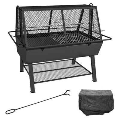 Outsunny 3-In-1 Barbecue Rotisserie Grill Roaster Fire Pit For Picnic Camping from B&Q