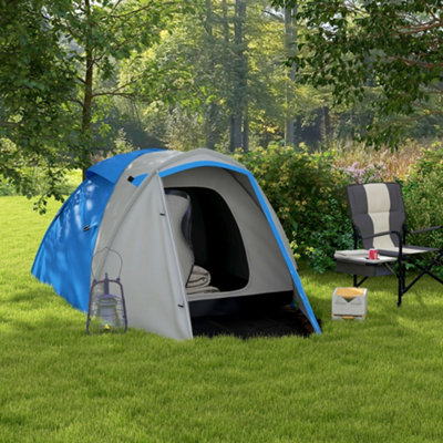 Outsunny 2 Man Camping Tent With Living Area, 2000Mm Waterproof, Blue