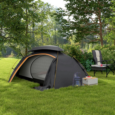 Outsunny Camping Tent Dome Tent With Removable Rainfly For 1-2 ManGrey from B&Q