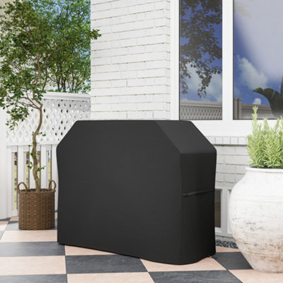 Outsunny Black Barbecue Covers, Waterproof Uv Protection Rip-Proof, 147 X 61 X 120Cm - 147L X 61W X 120Hcm - Image 6
