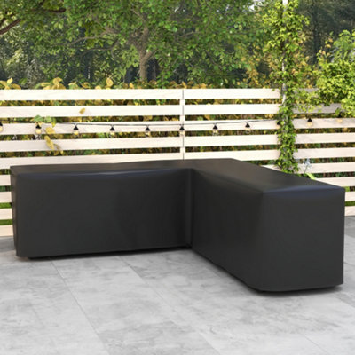 Outsunny L-Shaped Rattan Corner Sofa Cover Waterproof Oxford Fabric 250X250X79Cm from B&Q