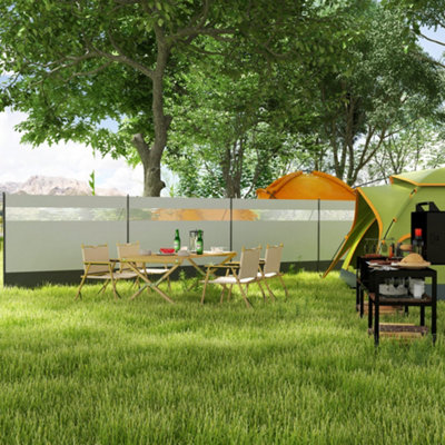 Outsunny Camping Windbreaks With Clear Windows And Carry Bag725 X 140CmGrey from B&Q