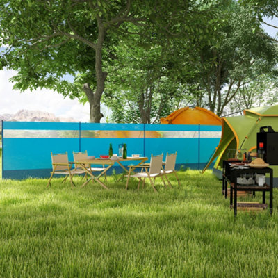 Outsunny Camping Windbreaks With Clear Windows And Carry Bag725 X 140CmBlue from B&Q