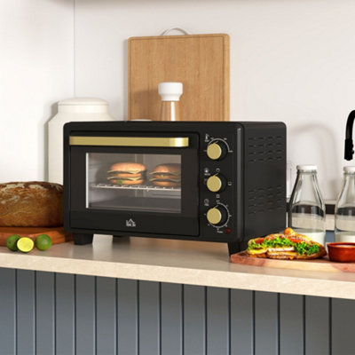 HOMCOM 16L Mini Oven - 1400W Countertop Oven with Adjustable Temperature and Timer - Black - Image 7