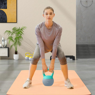 Sportnow 6Kg Kettlebell With Soft Body And Non-Slip HandleGrey And Green