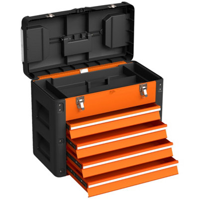 B&Q -  4 Drawers Large ToolboxOrange