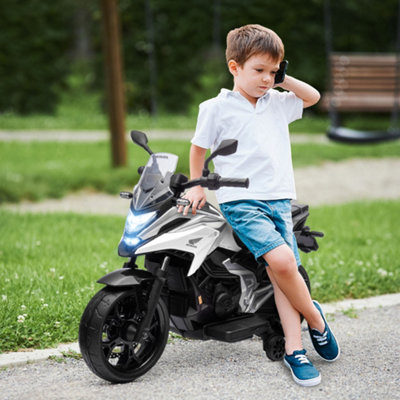 B&Q -  Licensed Honda 12V Kids Electric Motorbike W/ Training Wheels White