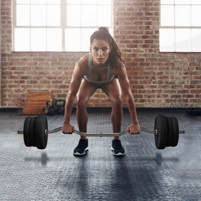 Sportnow 25Kg Adjustable Barbell Weights Set For Home Gym Strength Training from B&Q