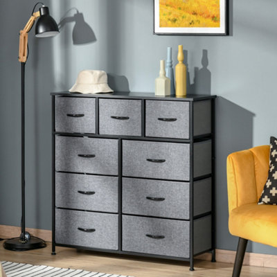 Homcom 9 Drawers Storage Chest Dresser Organizer Unit W/ Foldable Bin from B&Q