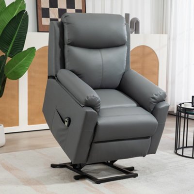 Homcom Grey Power Lift Chair Electric Riser Armchair With Remote Control, B&Q