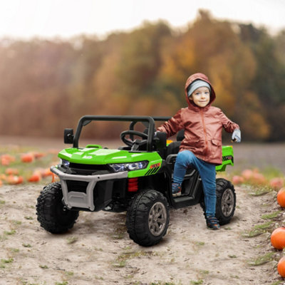 B&Q -  12V 2 Seater Kids Electric Ride-On Car W/ Electric BucketGreen