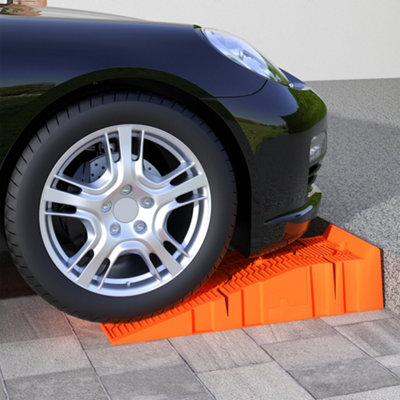 Durhand 2.5 Ton Plastic Car Lifting Ramps Automotive Vehicle GarageOrange from B&Q