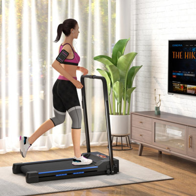 Homcom 1-6 Km/h Folding Motorised Treadmill Walking W/ Remote ControlBlue from B&Q