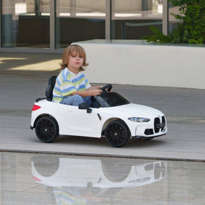 Aiyaplay 12V Bmw M4 Licensed Kids Electric Car W/ RemoteSuspensionWhite from B&Q