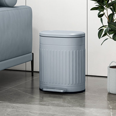 Homcom Unisex Grey 20L Kitchen Pedal Bin Metal Rubbish Bin With Soft Close Lid In Small - Image 9