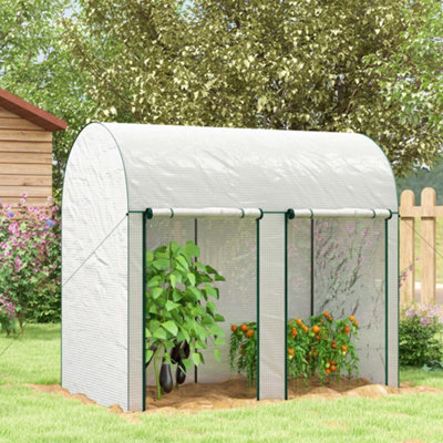 Outsunny 200 X 100 X 178Cm Tomato Greenhouse With Roll-Up Zipped Doors Small