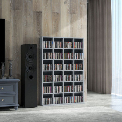 B&Q -  Dvd Cd Media Storage RackVideo Display Unit89 X 130.5 CmGrey