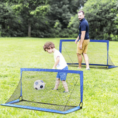 Homcom Unisex Blue Football Goal Folding Outdoor With All Weather Net Adults 6'X3' In Kids - Image 5