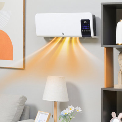 HOMCOM White Ceramic Heater 2000W - Wall Mounted - 18-45°C Adjustable Thermostat - Image 10