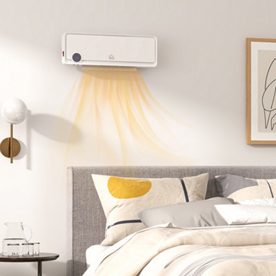 Homcom 1000W/2000W Wall Downflow Heater 10-49 Centigradetemperature W/ Timer Remote