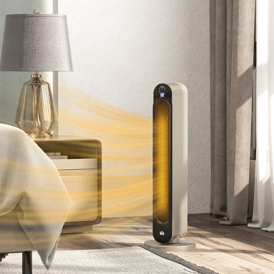Homcom Unisex Silver 2200W Ceramic Heater For Home With Remote Control, 12H Timer, Size 10 - Image 12