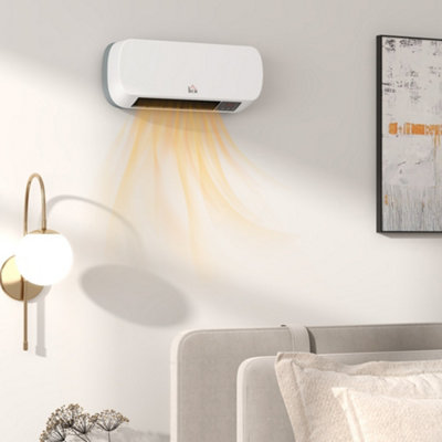 Homcom Unisex White Wall Mounted Electric Heater With Timer Overheat Protection Size 20 - Image 10