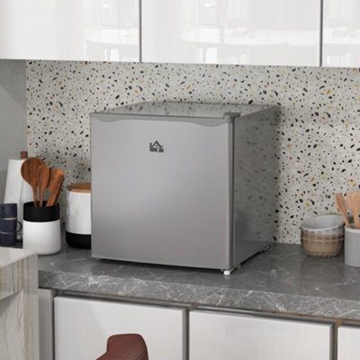 Homcom Grey Tabletop Freezer With Adjustable Temperature Wire Shelf 35L