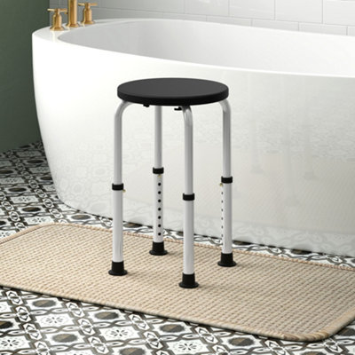 HOMCOM Bath Chair Height Adjustable Shower Seat for Elderly Disabled Black - Image 8