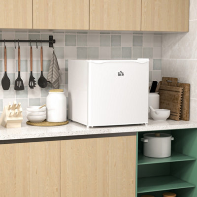 Homcom White Tabletop Freezer With Adjustable Temperature Wire Shelf 35L